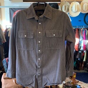 Dakota Western Wear Grey Brown Pearl Snap Shirt
